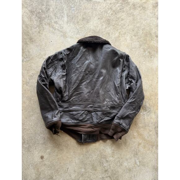 Vintage 1992 G-1 Fur Collared Leather Flight Jacket Size 40 Size Small/XS - Picture 2 of 7